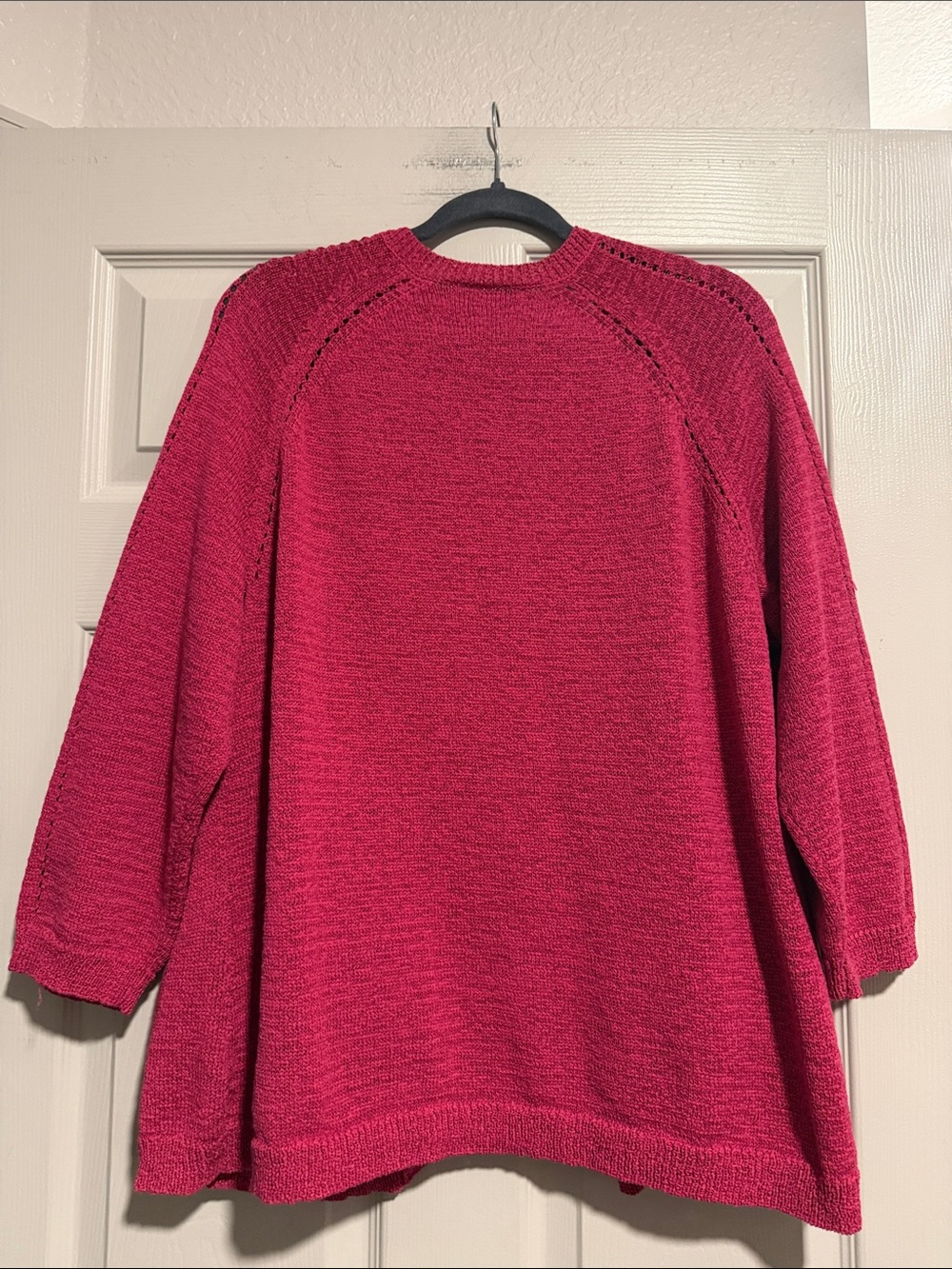 Coldwater Creek Open-Front Cardigan - Raspberry, (sold) - Picture 5 of 7